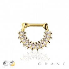 MULTI GEM CZ ARCH SEPTUM HINGED CLICKER